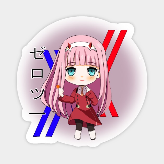 kawaii zero two Sticker by KM Design